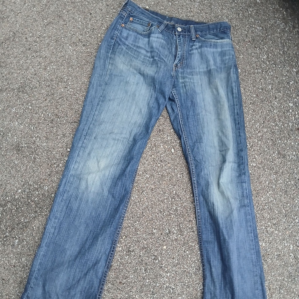 Levis 514 Jeans Mens 32x34 Blue Medium Wash Straight Leg Denim Pants Casual